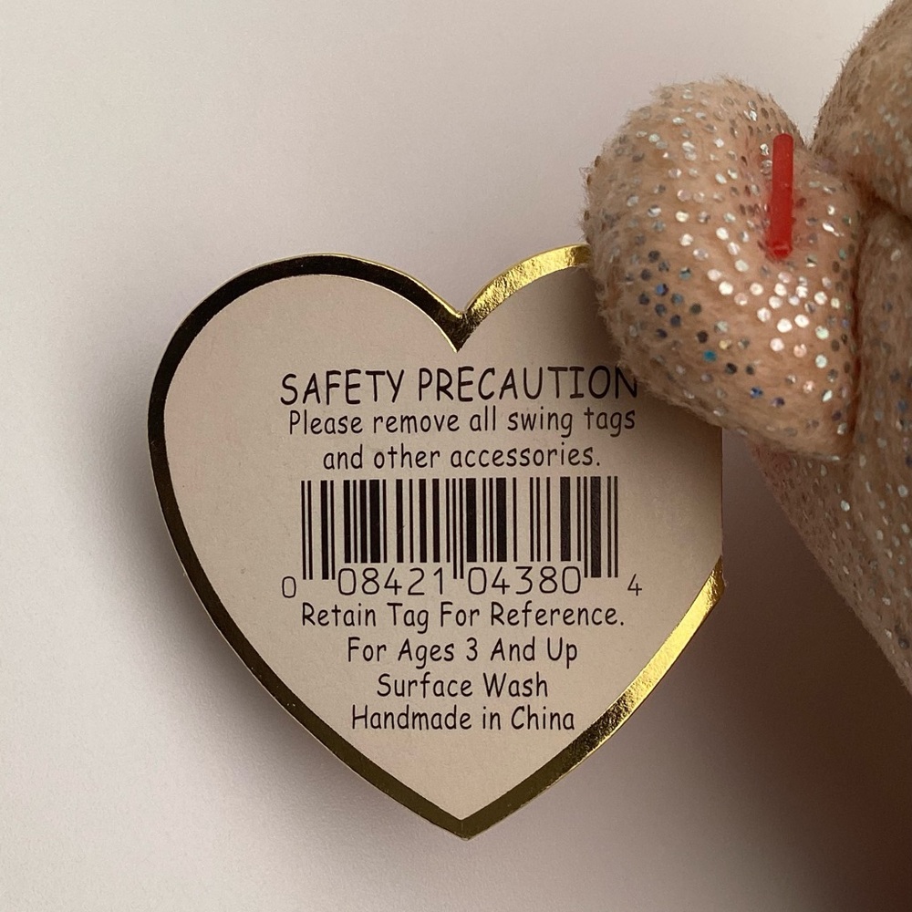 TY Beanie Baby October The Birthday Bear with Opal Birthstone Nose 2001 - Picture 5 of 10